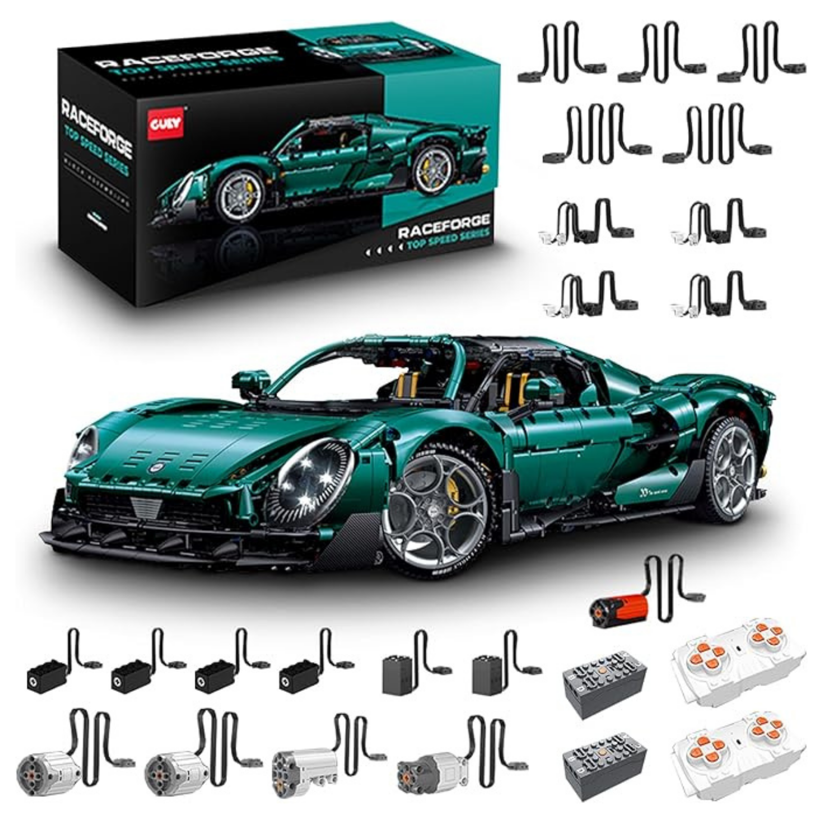 GULY 10621 Rosso Veloce: 1:8 Hyper-Performance RC Supercar Building Set