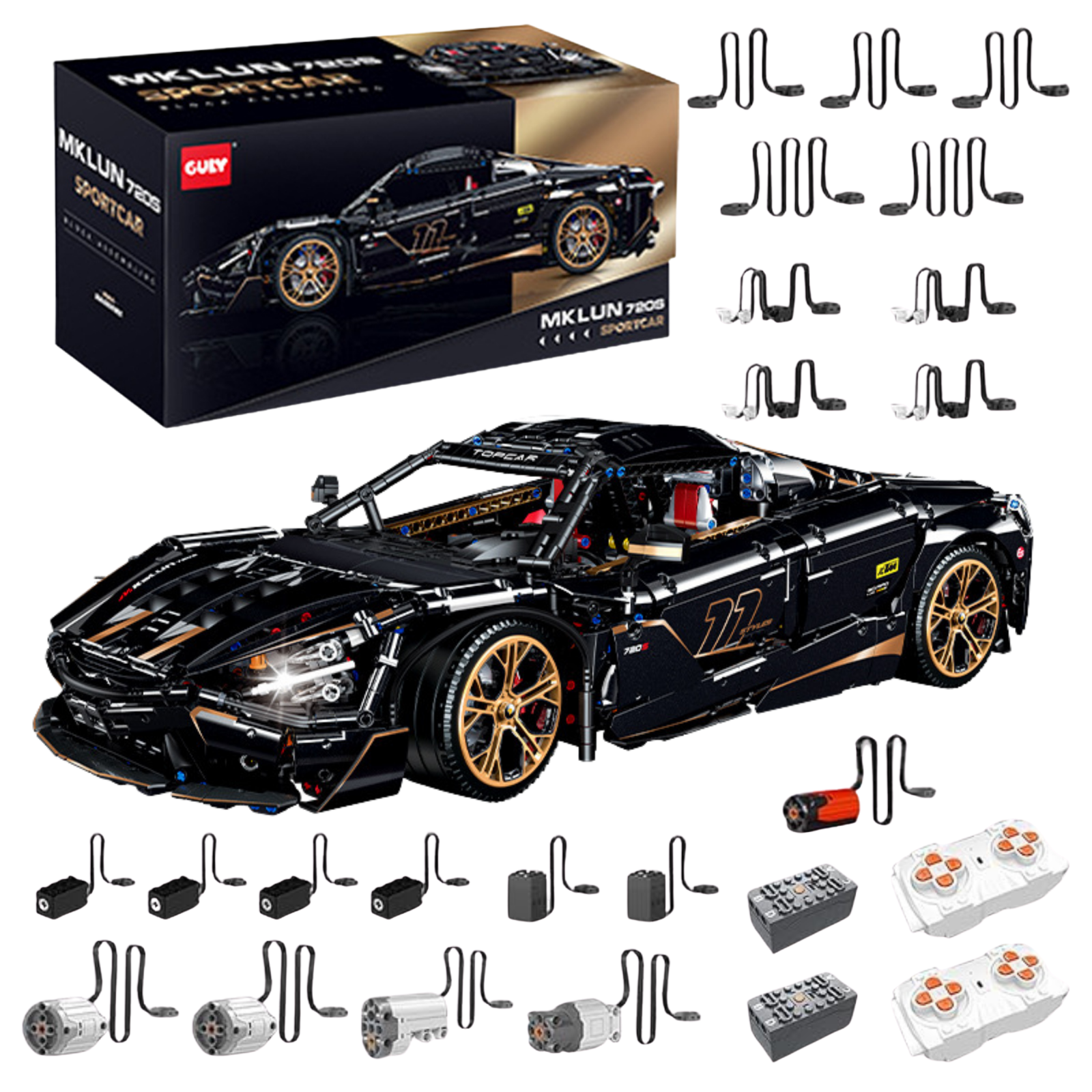 GULY 10625 720 Stealthwing: 1:8 Hyper-Performance RC Supercar Building Set