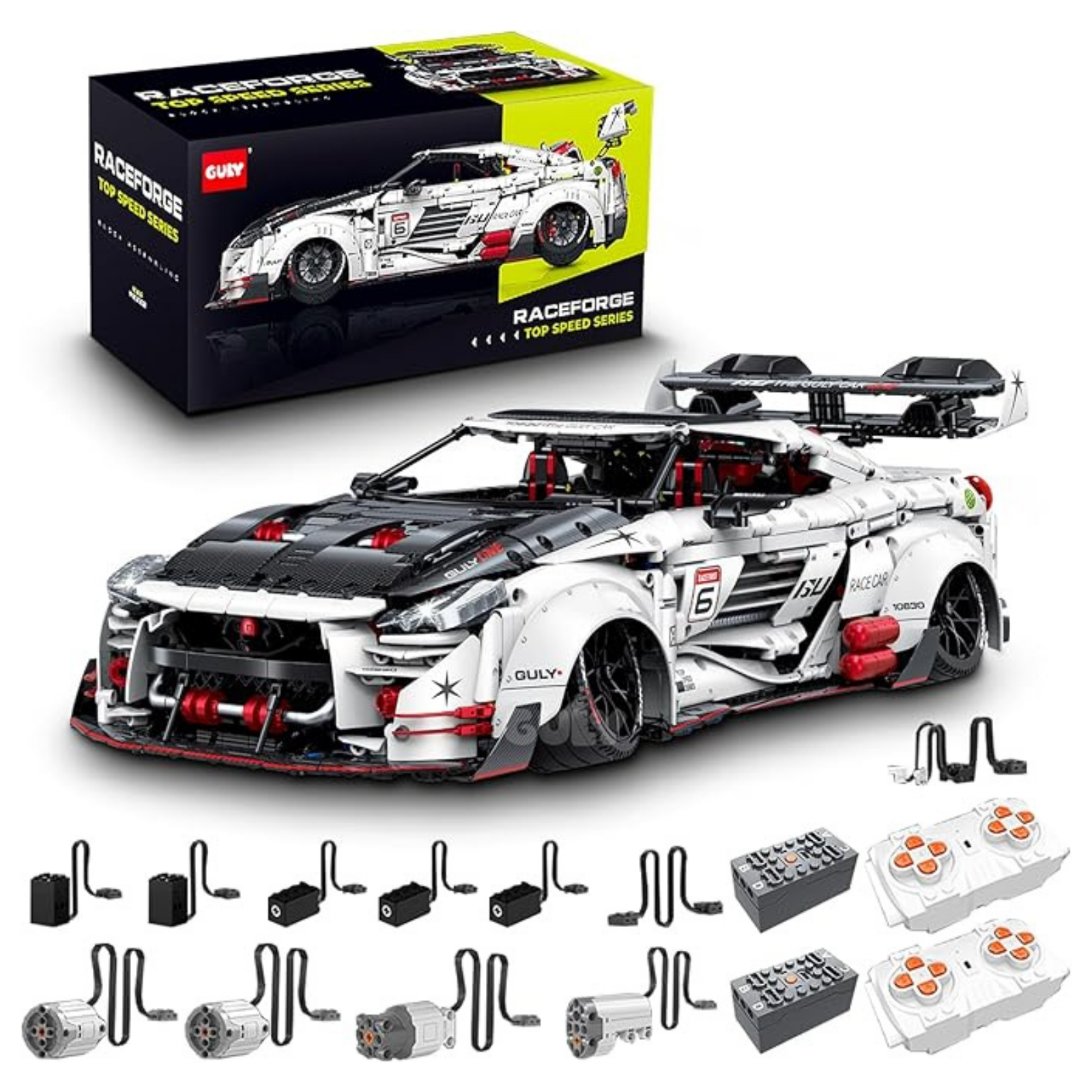 GULY 10630 R35 Carbon Edition: 1:8 Hyper-Performance RC Supercar Building Set
