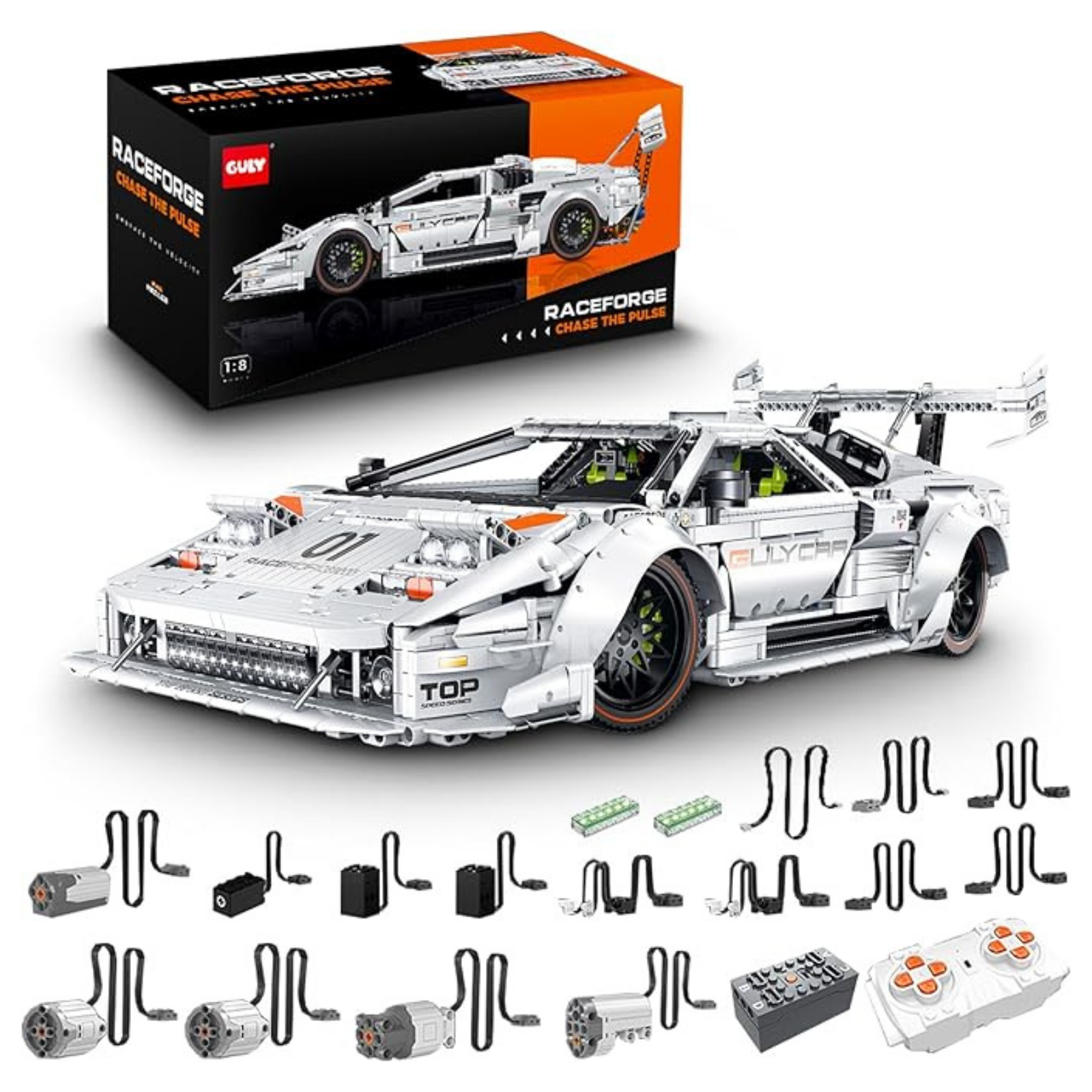 GULY 10649 LP-5000 Legacy: 1:8 Hyper-Performance RC Supercar Building Set