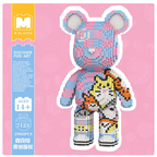 MPIN M7123 Bärenbausteine (5900 Stück), 43 cm, Graffiti Bär, Mikro-3D Tier-Bausteine für Erwachsene und Kinder, DIY Klemmbaustein Set, Anime Style Deko & Sammlerstück
