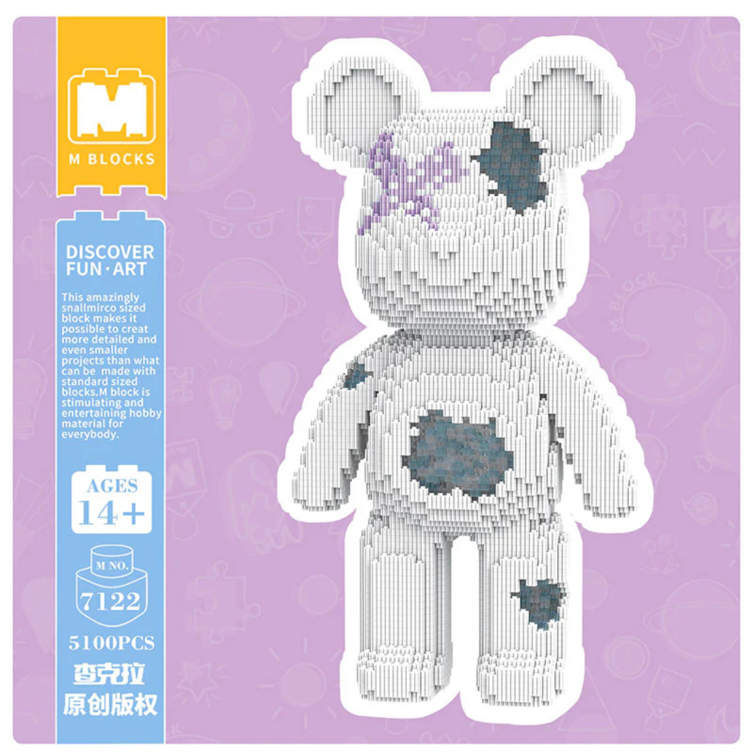 MPIN 7122 | Crystal Trendy Cool Bear DIY Building Block Set (5,100 Pcs) - 43cm