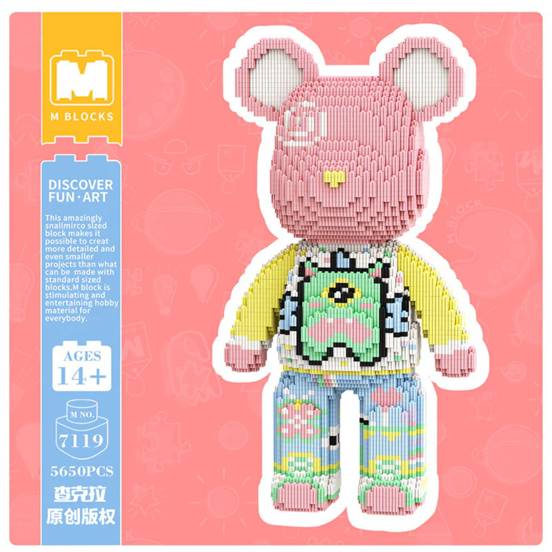 MPIN M7120 | Second Generation Qianqian Large Bear DIY Building Block Set - 43cm