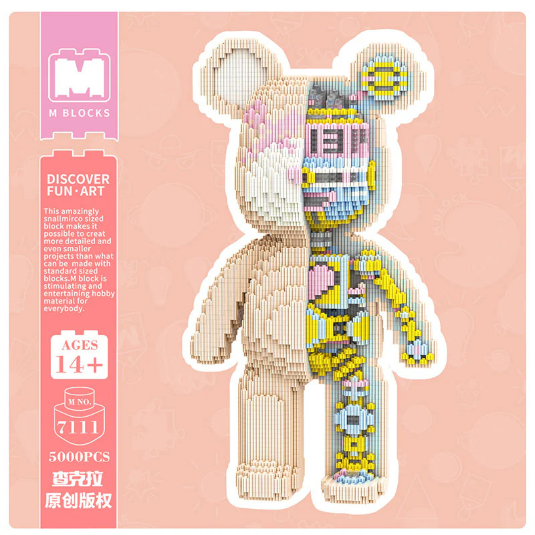 MPIN 7111 | Semi-Anatomical Mechanical Bear DIY Building Block Set (5,000 Pcs) - 43cm