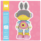 MPIN M8012 MOMO Interstellar Girl Bunny (7550 Teile), 55 cm, Interstellarer Girl Bunny im Pastell Sci-Fi Style, Mikro-3D Klemmbaustein Set für Erwachsene und Jugendliche, DIY Deko & Sammlerstück
