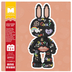 MPIN M8002 MOMO Scribble Rabbit Klemmbausteine (7150 Teile), 55 cm, Graffiti Hase Mikro-3D Tier-Bausteine für Erwachsene und Kinder, DIY Klemmbaustein Set, Street-Art Deko & Sammlerstück