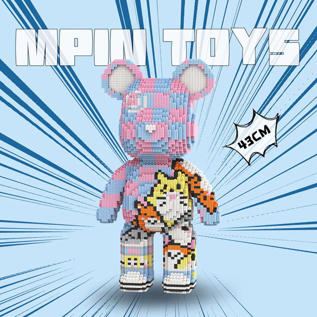 MPIN M7123 Bärenbausteine (5900 Stück), 43 cm, Graffiti Bär, Mikro-3D Tier-Bausteine für Erwachsene und Kinder, DIY Klemmbaustein Set, Anime Style Deko & Sammlerstück