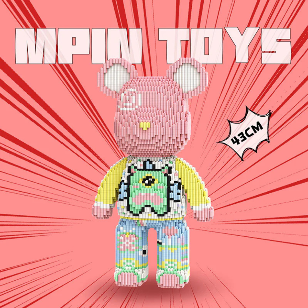MPIN M7120 | Second Generation Qianqian Large Bear DIY Building Block Set - 43cm