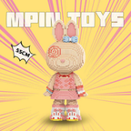 MPIN M8013 MOMO Pink Skirt Bunny (6900 Teile), 55 cm, Hase mit Rosa Kleid im Cute Style, Mikro-3D Klemmbaustein Set für Erwachsene und Jugendliche, DIY Dekofigur & Sammlerstück