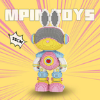 MPIN M8012 MOMO Interstellar Girl Bunny (7550 Teile), 55 cm, Interstellarer Girl Bunny im Pastell Sci-Fi Style, Mikro-3D Klemmbaustein Set für Erwachsene und Jugendliche, DIY Deko & Sammlerstück