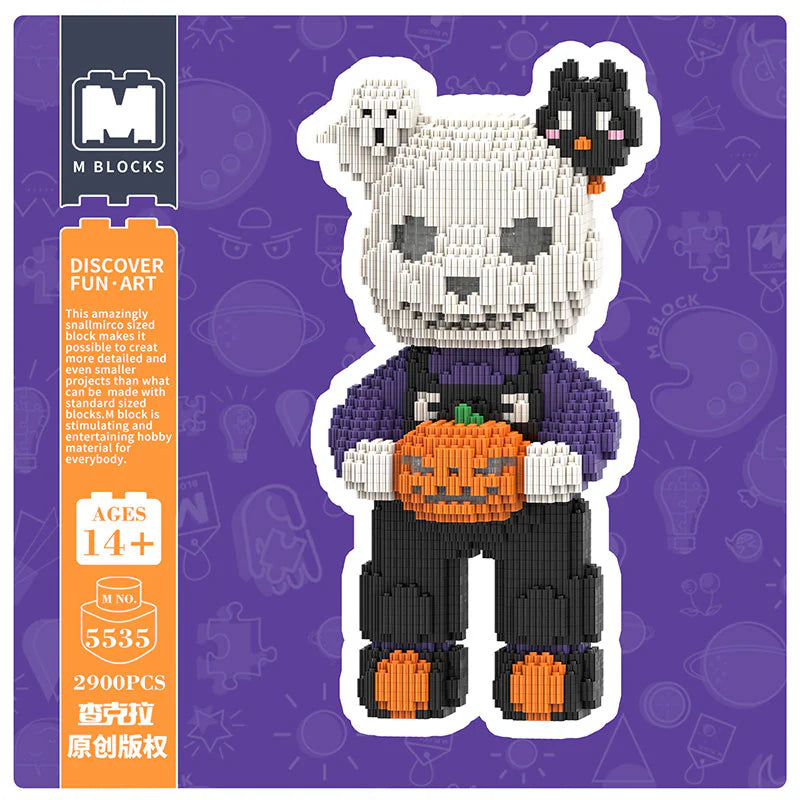 MPIN 5535 | TK Skull Bear - Cute Bear DIY Building Block Set (2,900 Pcs) - 32cm