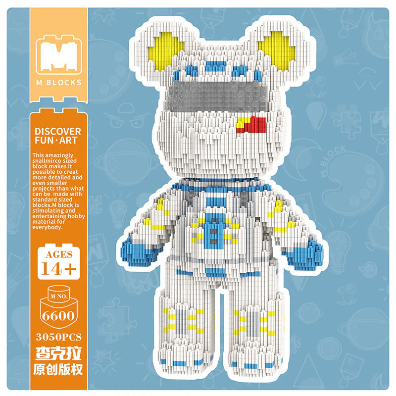 MPIN MP-6600 | Male Astronaut Bear DIY Building Block Set (3,050 Pcs) - 32cm