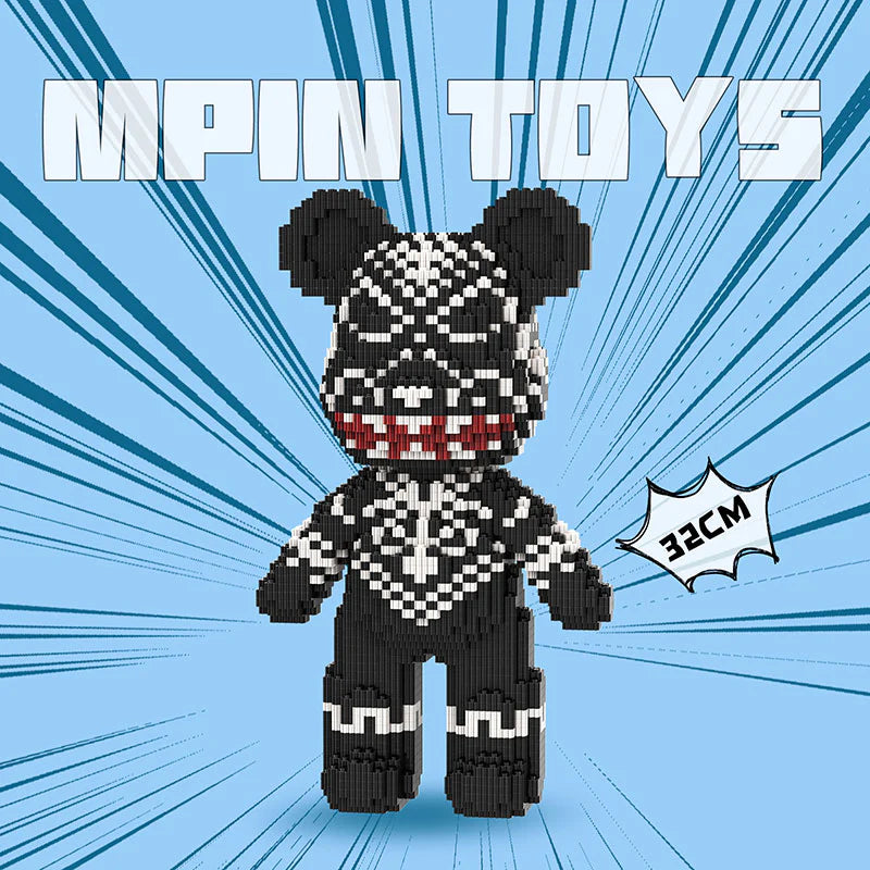 MPIN MP-6602 | Black Totem Bear DIY Building Block Set (3,350 Pcs) - 32cm