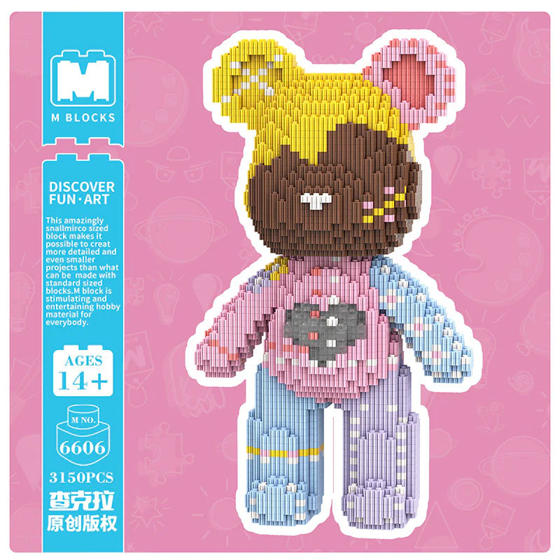 MPIN MP-6606 | Candy Sister Bear DIY Building Block Set (3,150 Pcs) - 32cm