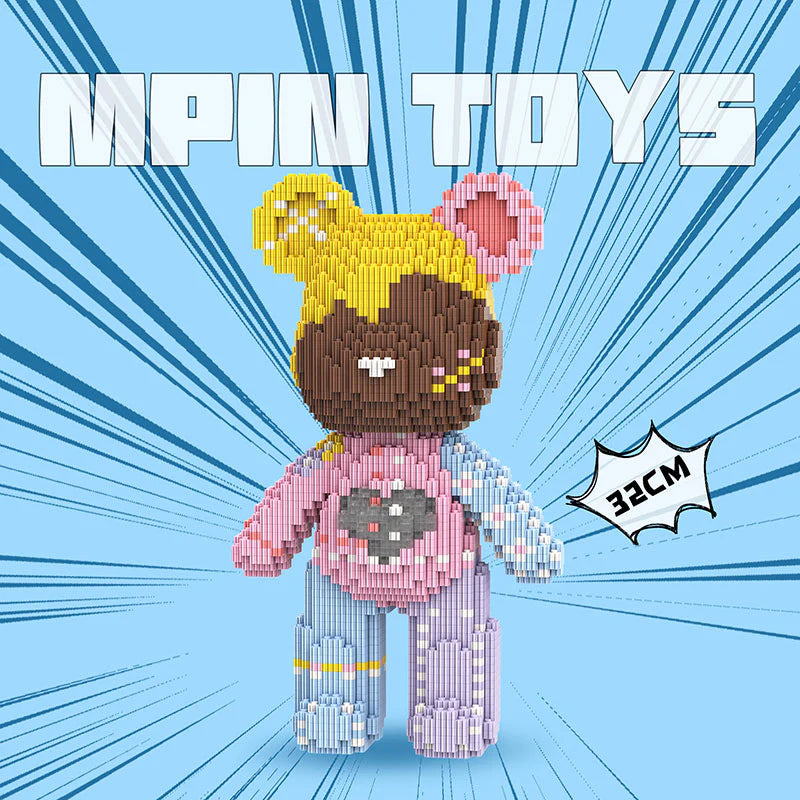 MPIN MP-6606 | Candy Sister Bear DIY Building Block Set (3,150 Pcs) - 32cm