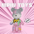 MPIN 6615 | Adorable Building Commemorative Bear - Cute Power Bear DIY Building Block Set (3,200 Pcs) - 32cm