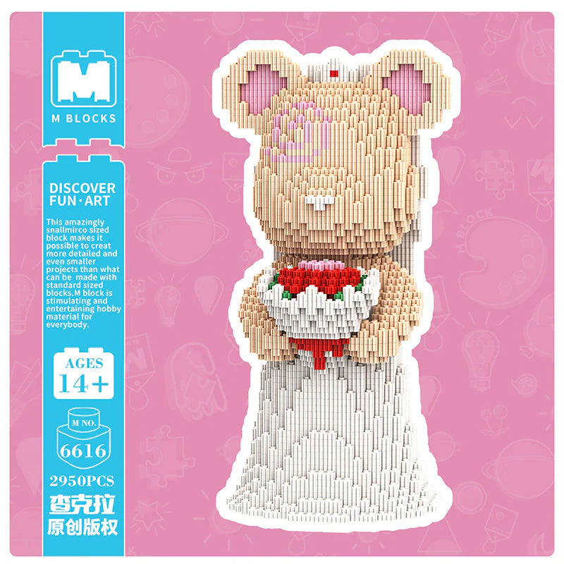 MPIN 6616 | Bride Bear DIY Building Block Set (2,950 Pcs) - 32cm