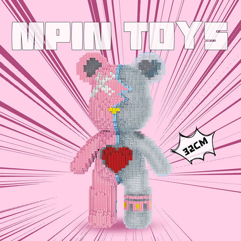 MPIN MP-6622 | Passionate Love Heartbeat Bear DIY Building Block Set (2,900 Pcs) - 32cm