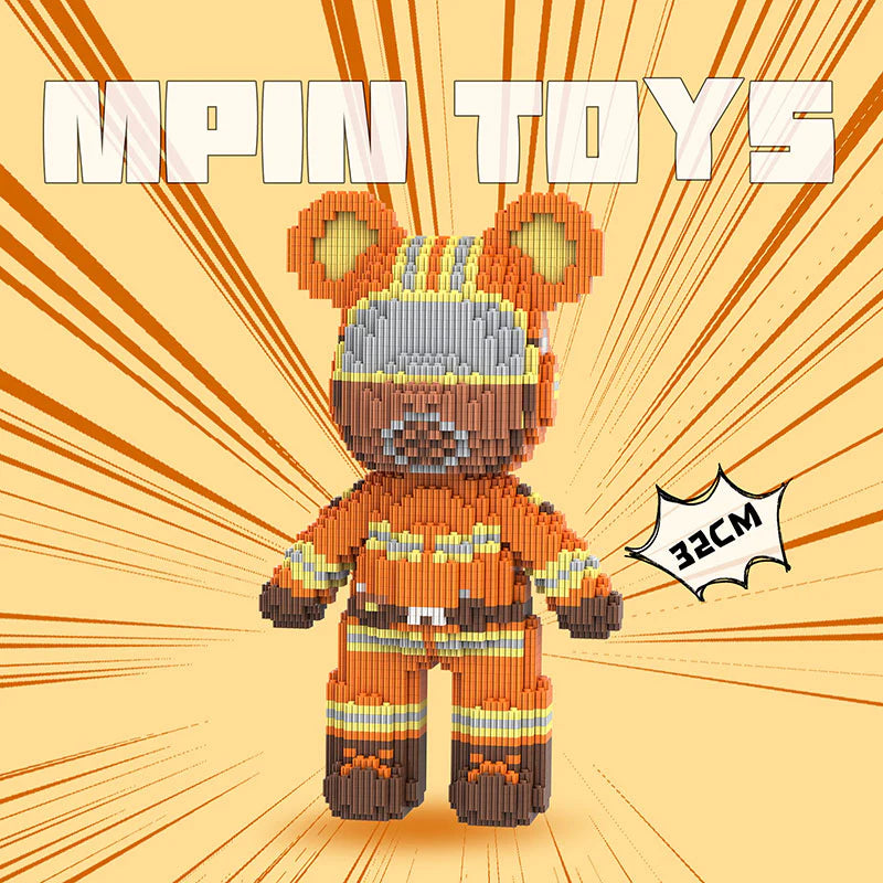 MPIN MP-6624 | Professional Guardian Firefighter Bear DIY Building Block Set (3,150 Pcs) - 32cm