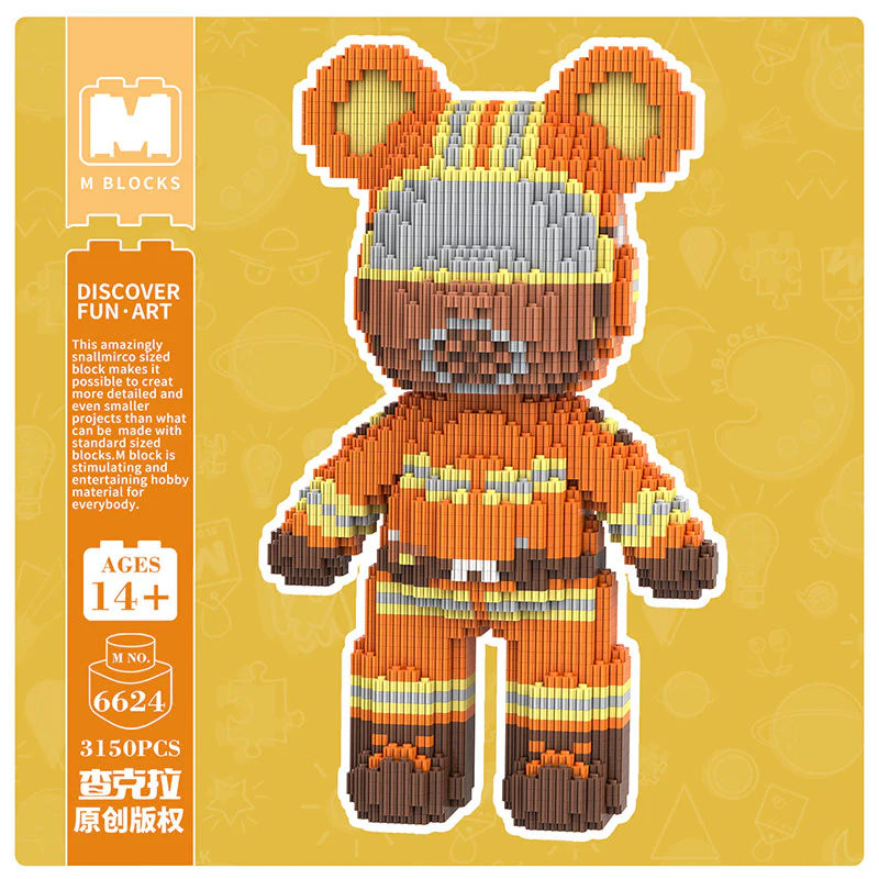 MPIN MP-6624 | Professional Guardian Firefighter Bear DIY Building Block Set (3,150 Pcs) - 32cm