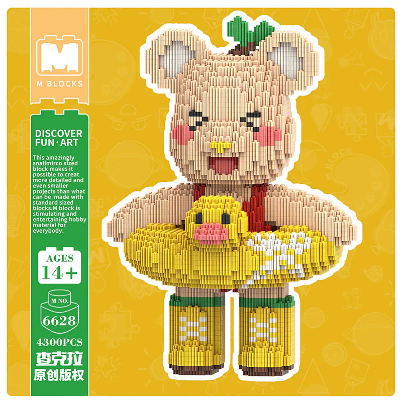 MPIN MP-6628 | RedBook Bear DIY Building Block Set (4,300 Pcs) - 32cm
