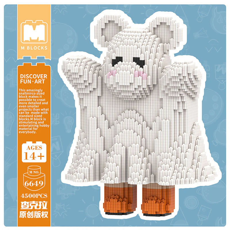 MPIN MP-6649 | Cute Ghost Bear DIY Building Block Set (4,500 Pcs) - 33cm