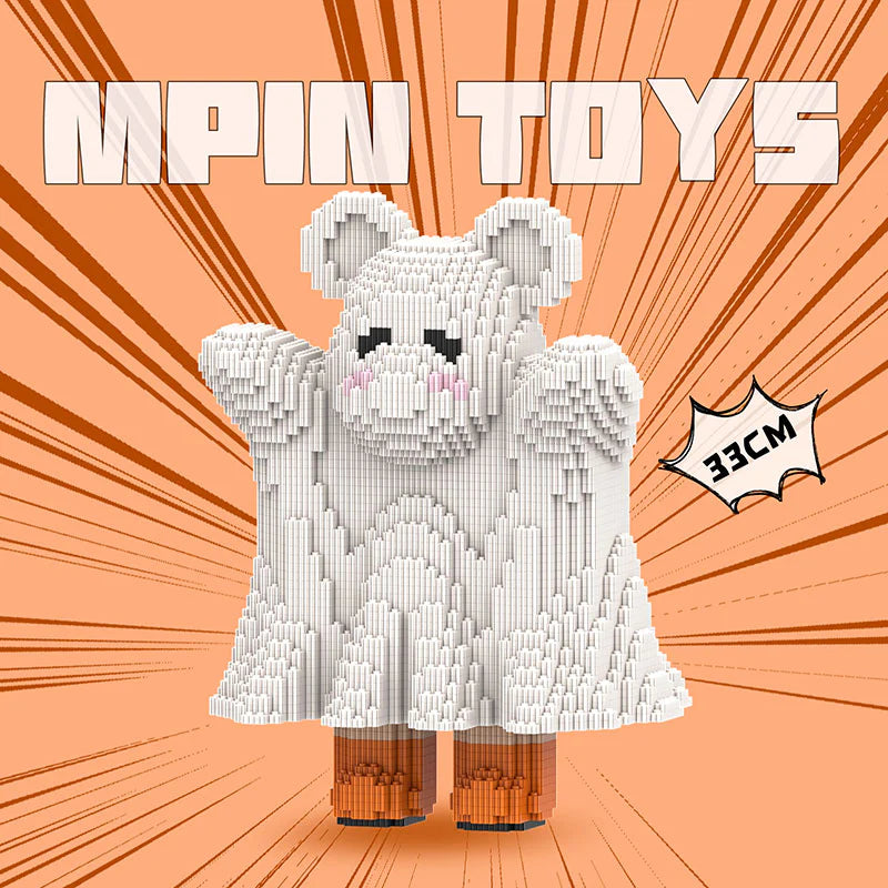 MPIN MP-6649 | Cute Ghost Bear DIY Building Block Set (4,500 Pcs) - 33cm