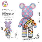 MPIN M7123 Bärenbausteine (5900 Stück), 43 cm, Graffiti Bär, Mikro-3D Tier-Bausteine für Erwachsene und Kinder, DIY Klemmbaustein Set, Anime Style Deko & Sammlerstück