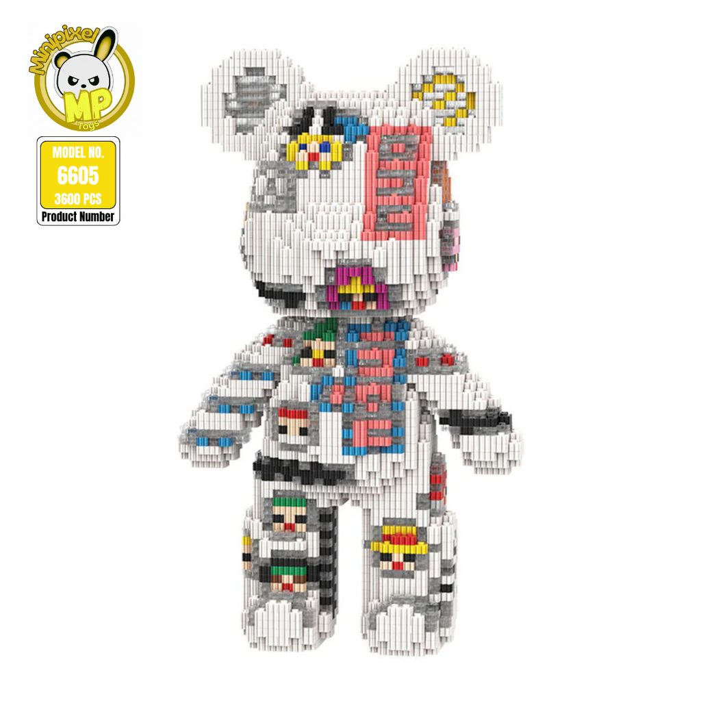 MPIN MP-6605 | Pirate Sticker Bear DIY Building Block Set (3,600 Pcs) - 32cm