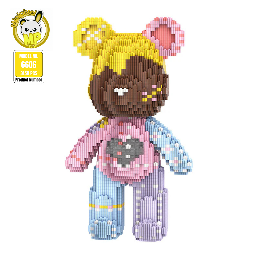 MPIN MP-6606 | Candy Sister Bear DIY Building Block Set (3,150 Pcs) - 32cm