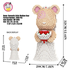 MPIN 6616 | Bride Bear DIY Building Block Set (2,950 Pcs) - 32cm