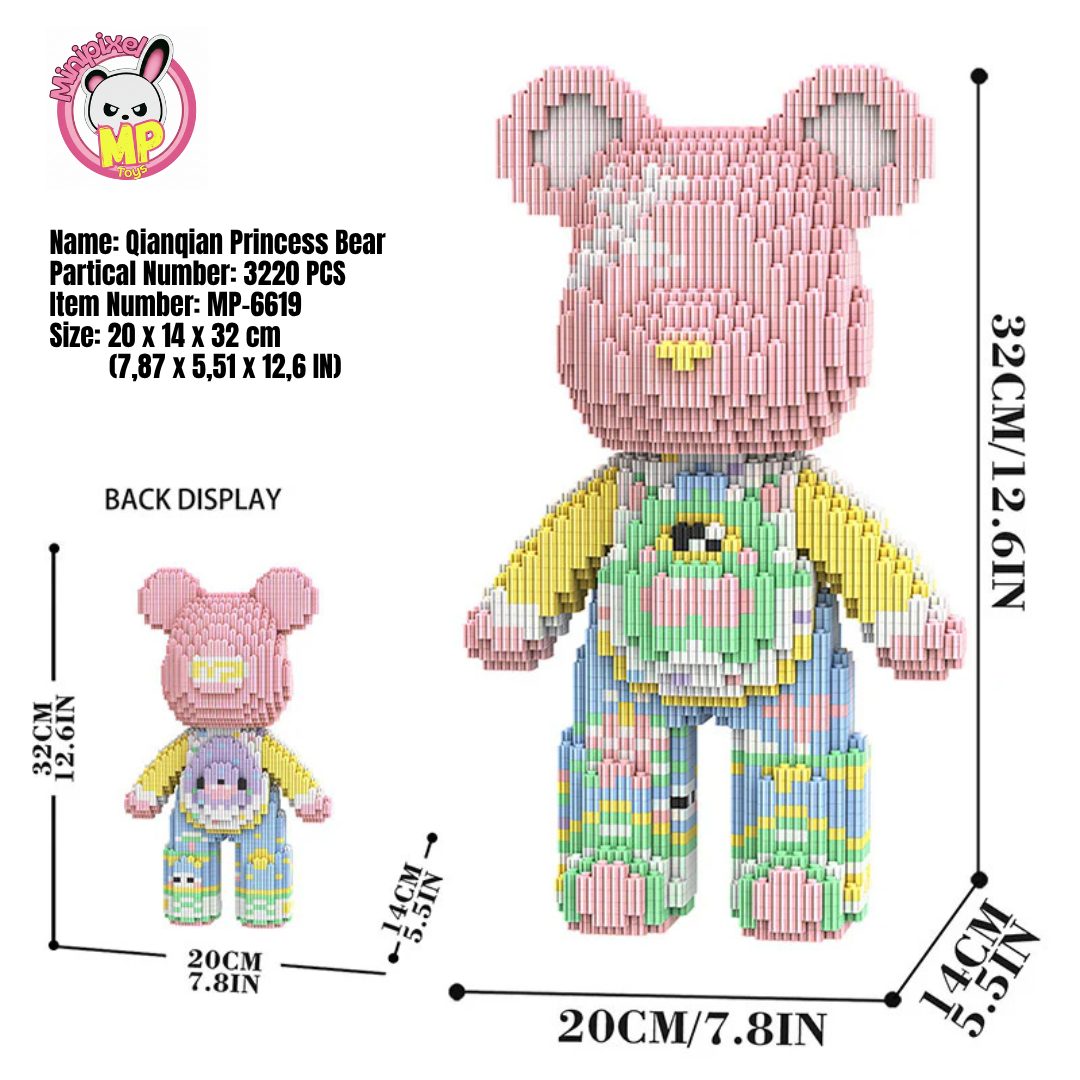MPIN 6619 | Princess Bear DIY Building Block Set (3,220 Pcs) - 32cm