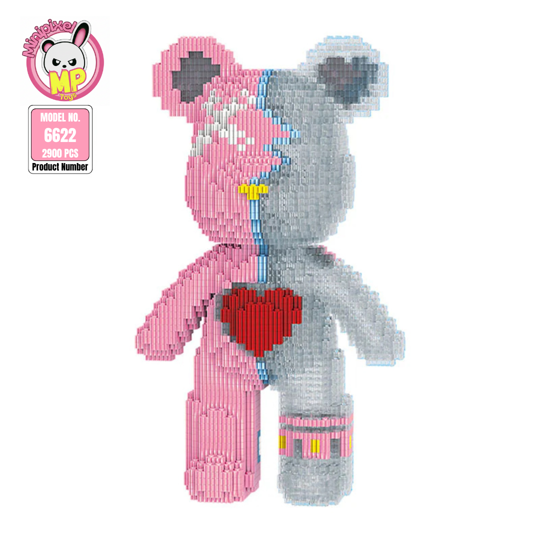 MPIN MP-6622 | Passionate Love Heartbeat Bear DIY Building Block Set (2,900 Pcs) - 32cm