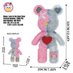 MPIN MP-6622 | Passionate Love Heartbeat Bear DIY Building Block Set (2,900 Pcs) - 32cm