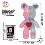 MPIN MP-6622 | Passionate Love Heartbeat Bear DIY Building Block Set (2,900 Pcs) - 32cm