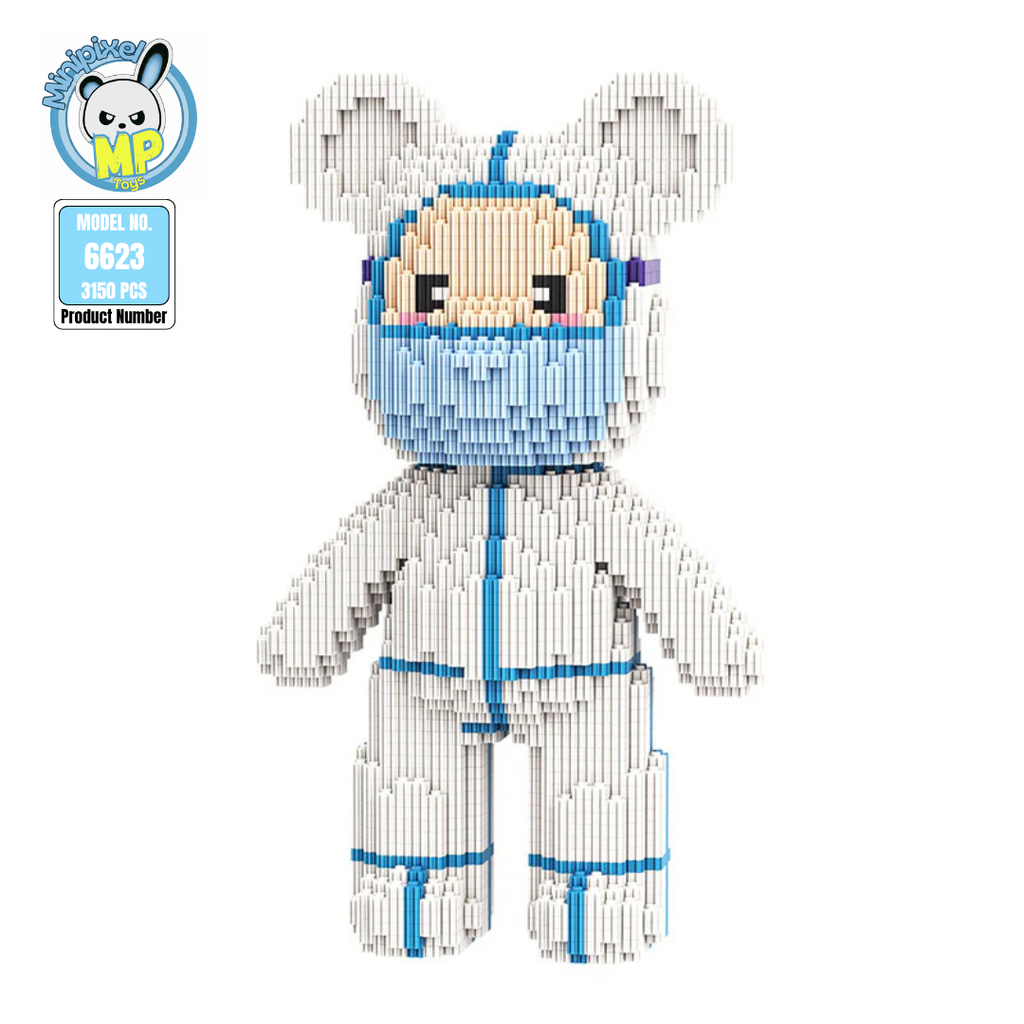 MPIN MP-6623 | Angel in White Bear DIY Building Block Set (3,150 Pcs) - 32cm