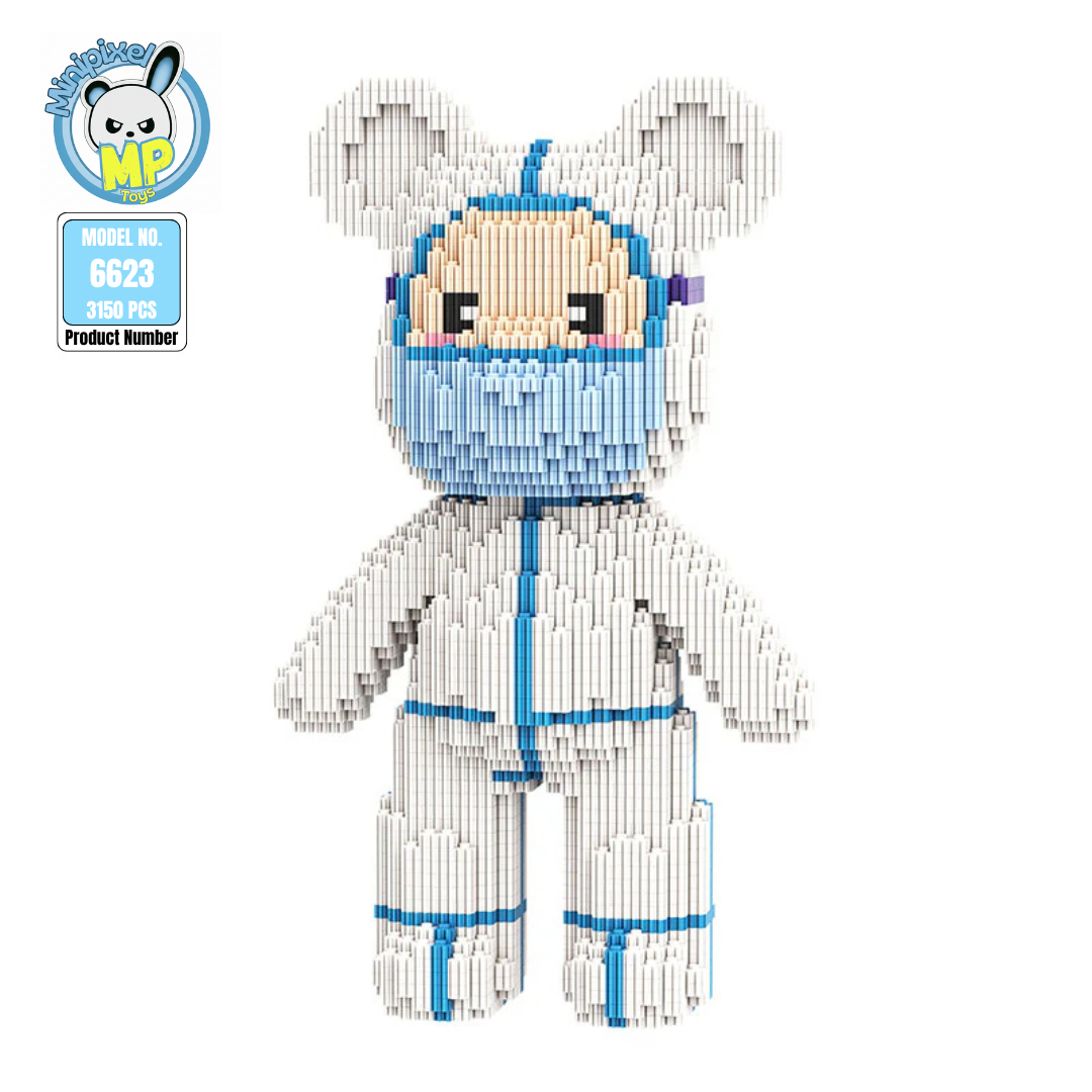MPIN MP-6623 | Angel in White Bear DIY Building Block Set (3,150 Pcs) - 32cm