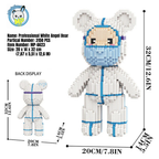 MPIN MP-6623 | Angel in White Bear DIY Building Block Set (3,150 Pcs) - 32cm