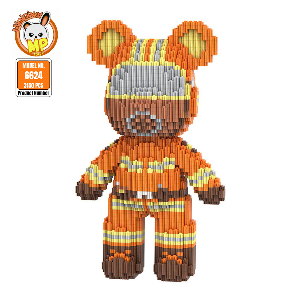 MPIN MP-6624 | Professional Guardian Firefighter Bear DIY Building Block Set (3,150 Pcs) - 32cm