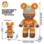 MPIN MP-6624 | Professional Guardian Firefighter Bear DIY Building Block Set (3,150 Pcs) - 32cm