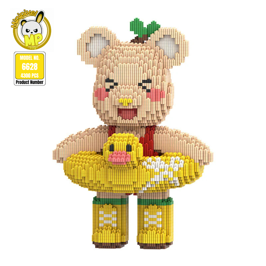 MPIN MP-6628 | RedBook Bear DIY Building Block Set (4,300 Pcs) - 32cm