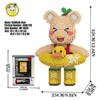 MPIN MP-6628 | RedBook Bear DIY Building Block Set (4,300 Pcs) - 32cm