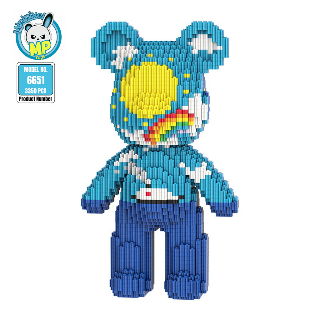 MPIN MP-6651 | Day & Night Starry Sky Bear DIY Building Block Set (3,350 Pcs) - 32cm