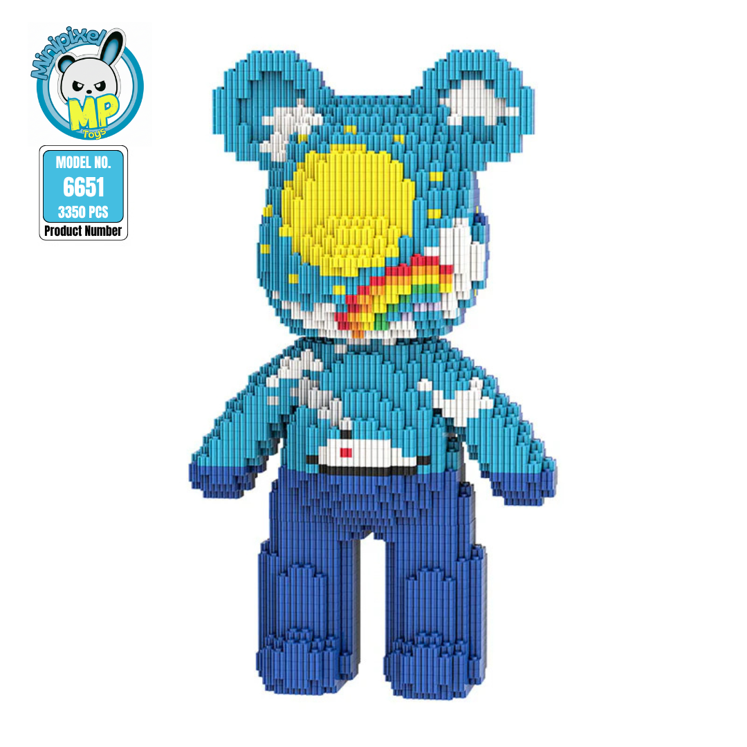 MPIN MP-6651 | Day & Night Starry Sky Bear DIY Building Block Set (3,350 Pcs) - 32cm