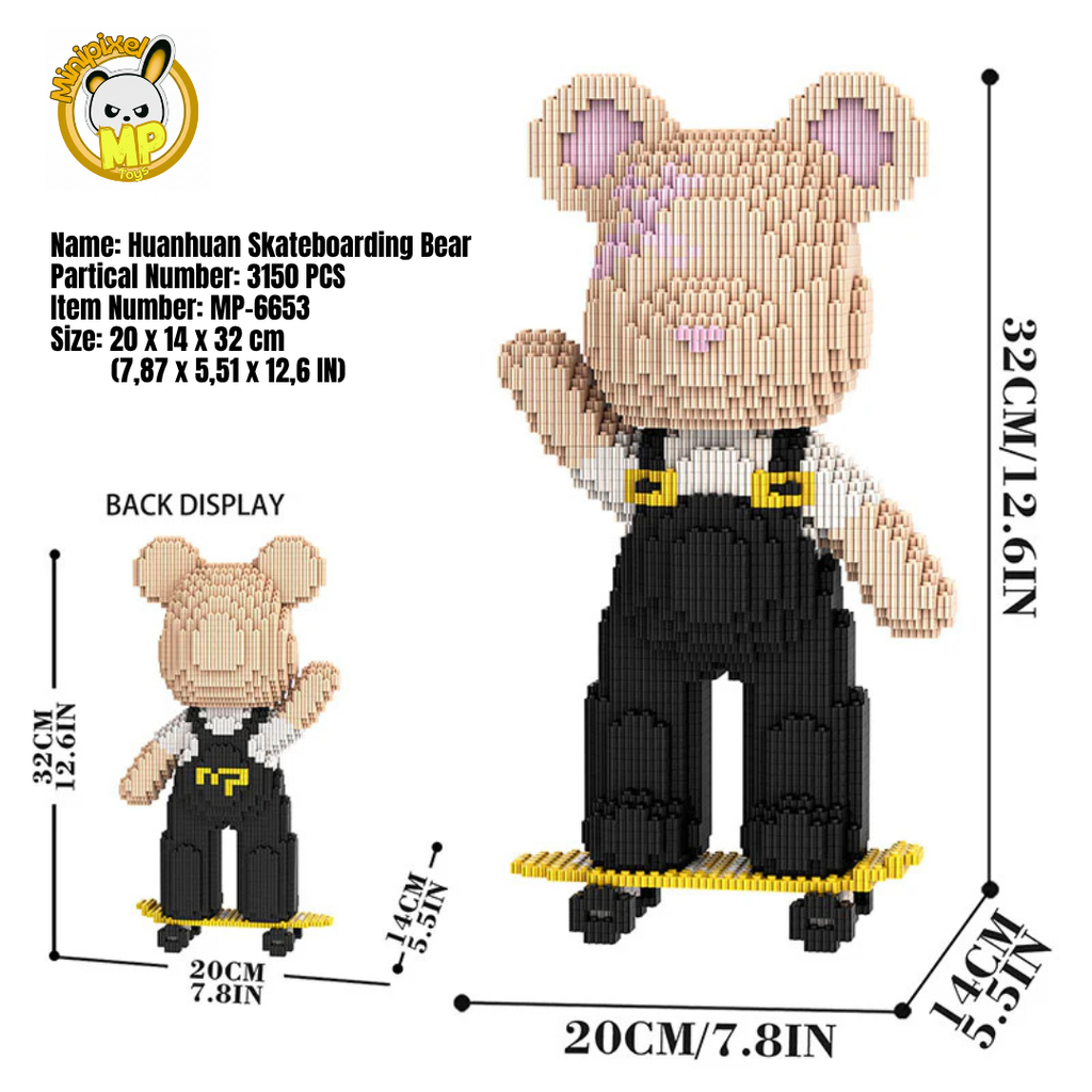 MPIN 6653 | Cute Power Bear DIY Building Block Set - 32cm
