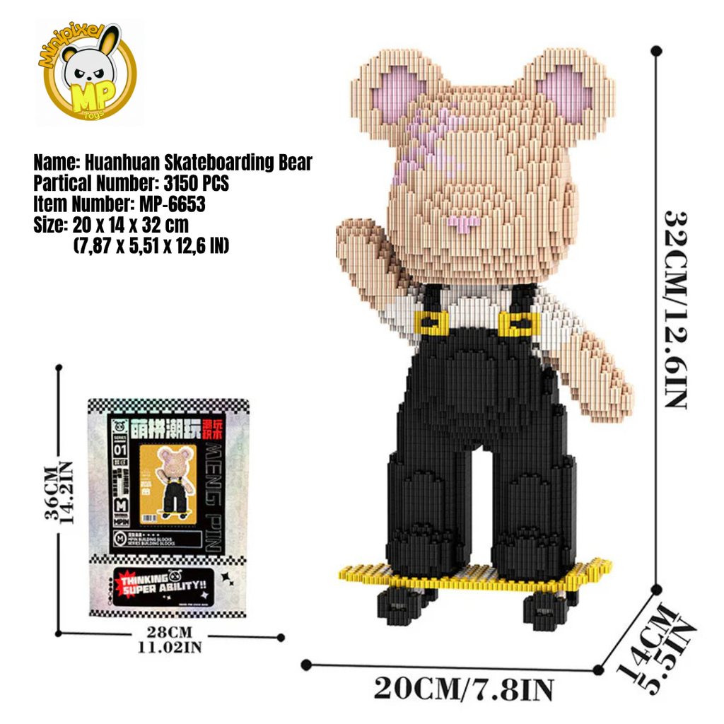 MPIN 6653 | Cute Power Bear DIY Building Block Set - 32cm