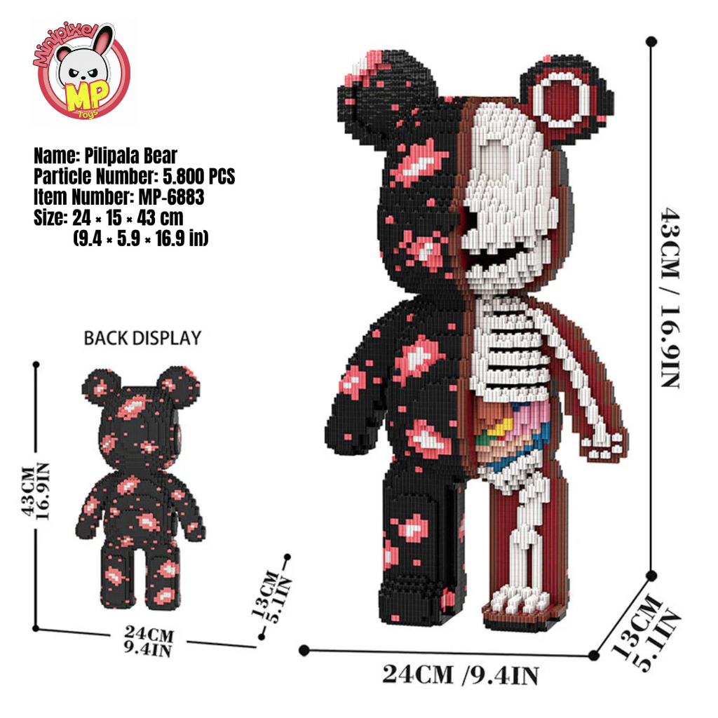 MPIN 6883 | Pili Pala Bear DIY Building Block Set (5,800 Pcs) - 43cm