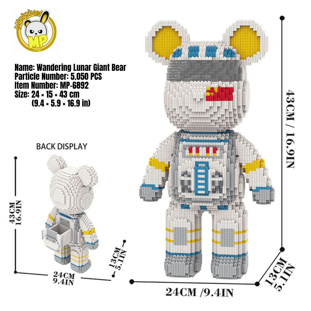 MPIN 6892 | Wandering Moon Landing Bear DIY Building Block Set (5,000 Pcs) - 43cm