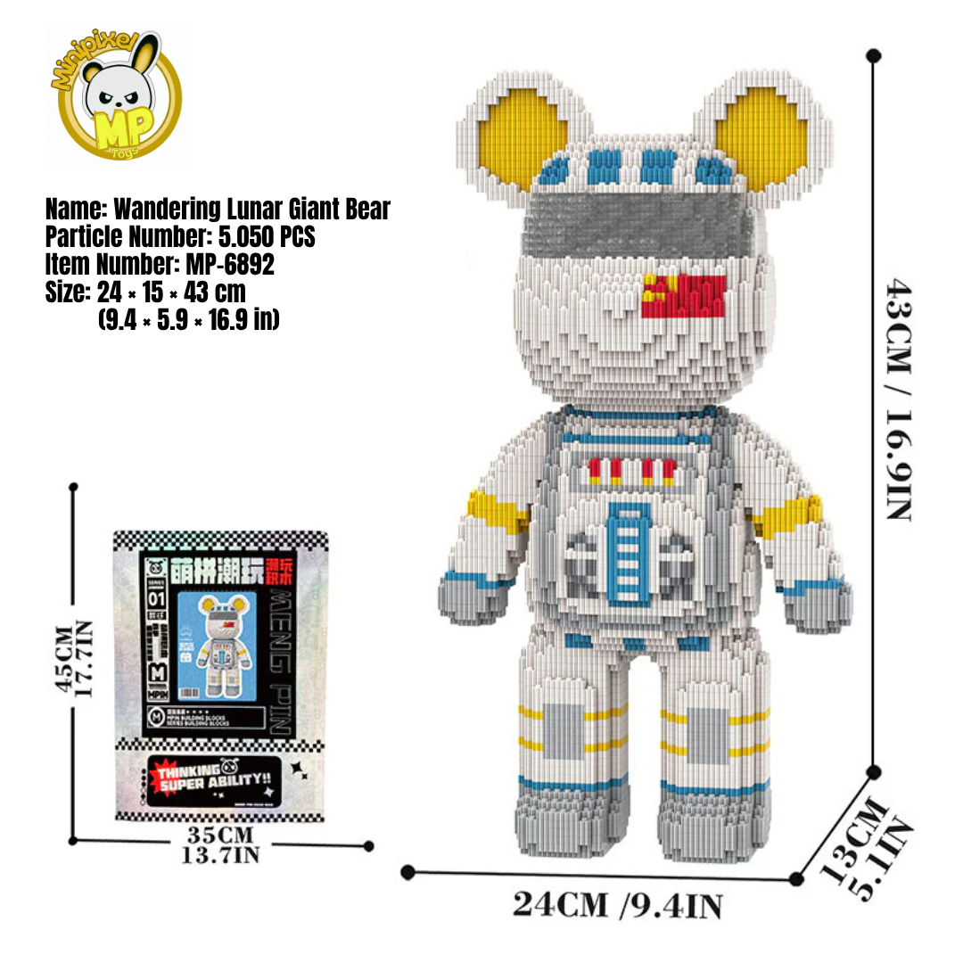 MPIN 6892 | Wandering Moon Landing Bear DIY Building Block Set (5,000 Pcs) - 43cm