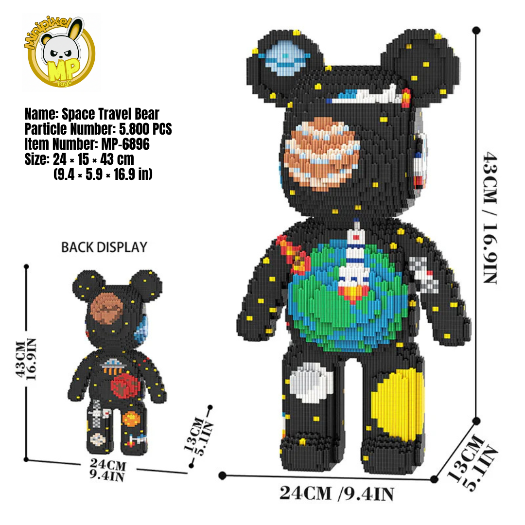 MPIN 6896 | Space-Traveling Bear DIY Building Block Set (5,800 Pcs) - 43cm